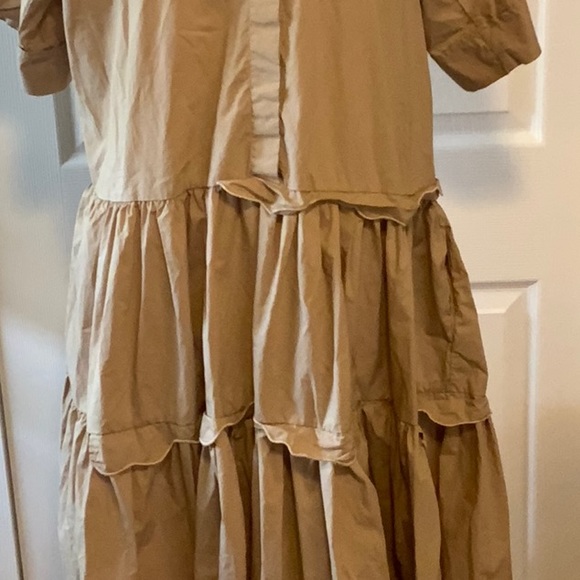 Beatrice B.- Large- Tan Tiered Midi Prairie Dress- Pockets - Picture 3 of 13